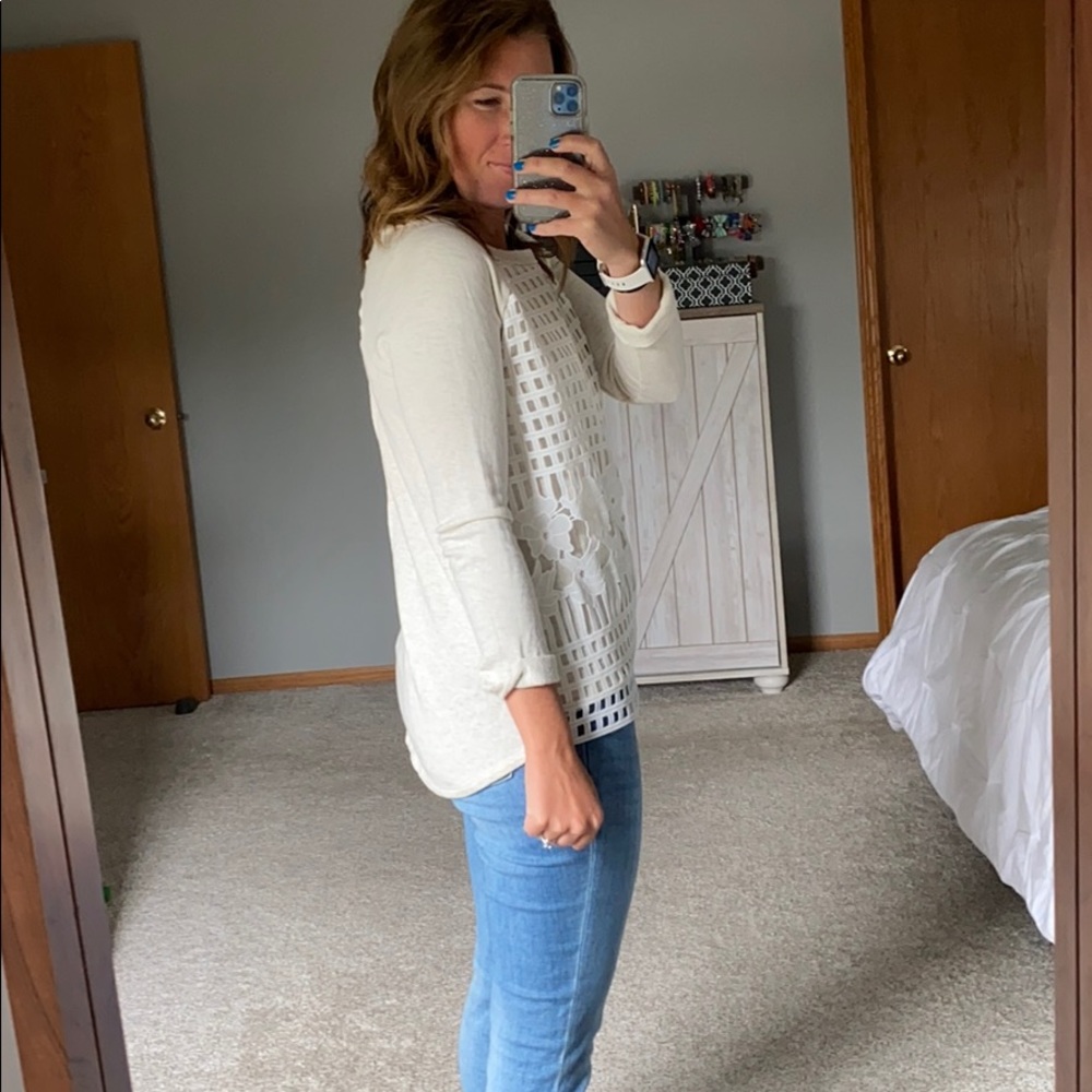 Pilcro and the Letterpress Garden Lace Pullover - Picture 3 of 10